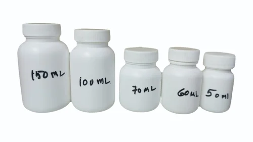 HDPE bottles in different sizes and colours manufactured for pharma and agrochemical use